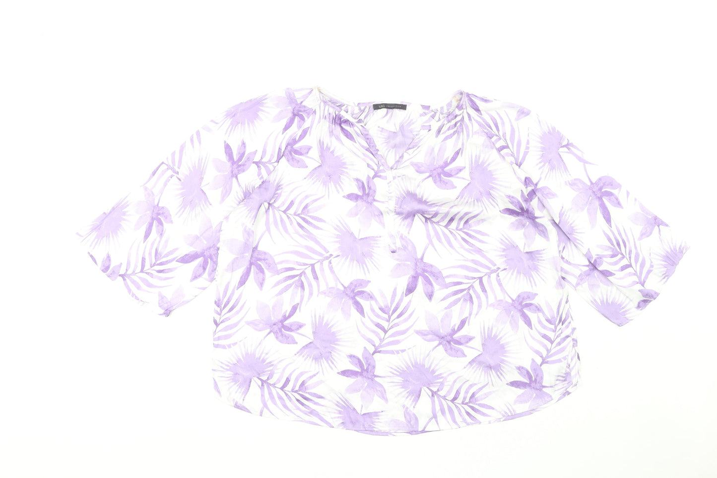 Marks and Spencer 3/4 Sleeve Floral Blouse UK 14