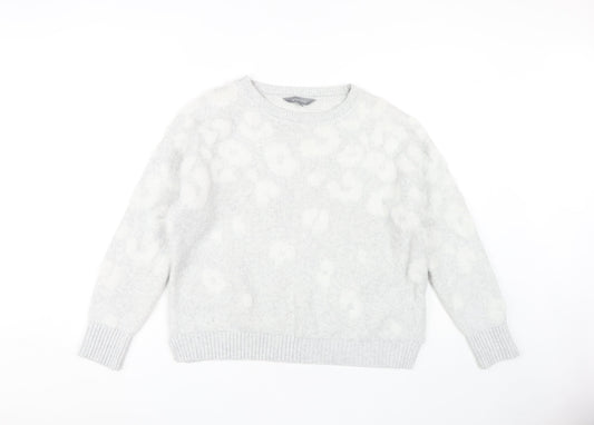 Principles Women's Grey Animal Print Pullover Size 12