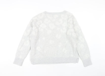 Back view of Principles Women's Grey Animal Print Pullover, size 12