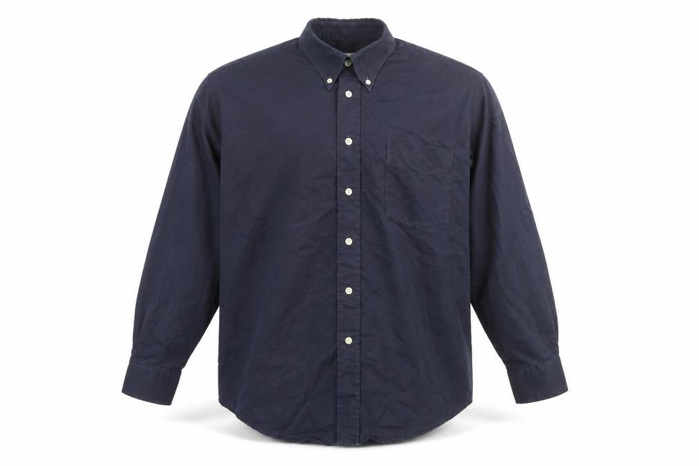 Zantos Men's Navy Cotton Button-Up Shirt - Size L