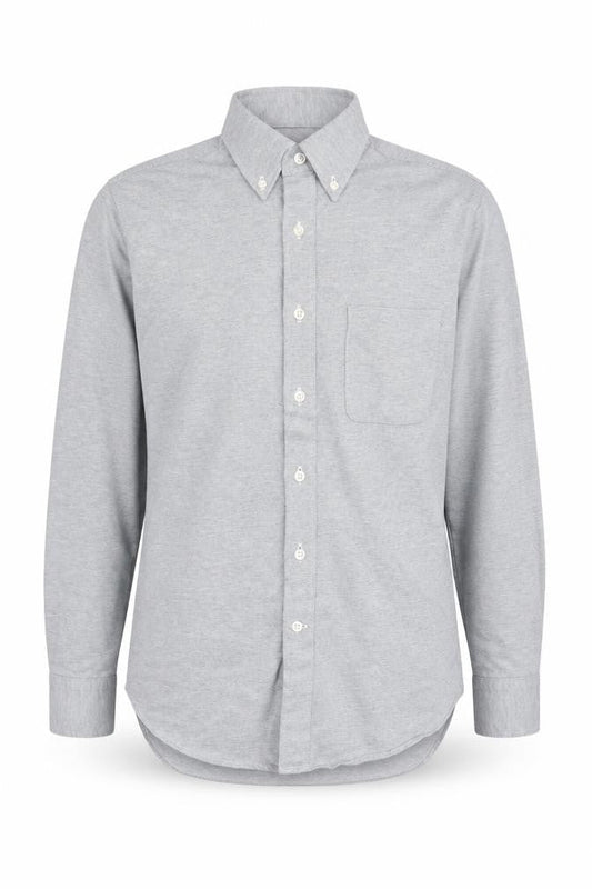 Uniqlo Men's Grey Slim Fit Button-Up Shirt XS
