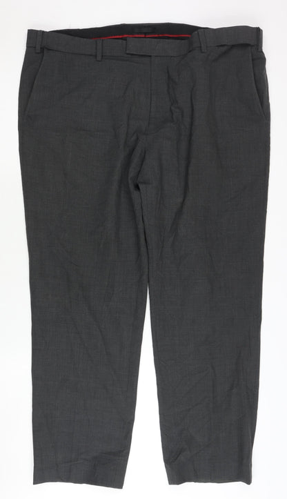 Marks & Spencer Men's Grey Regular Trousers 40