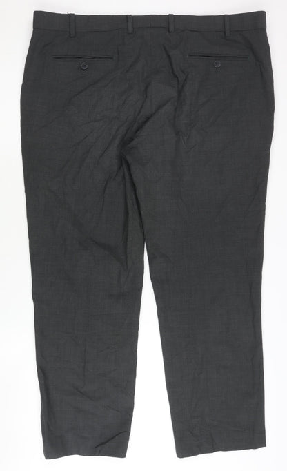 Marks & Spencer Men's Grey Regular Trousers 40