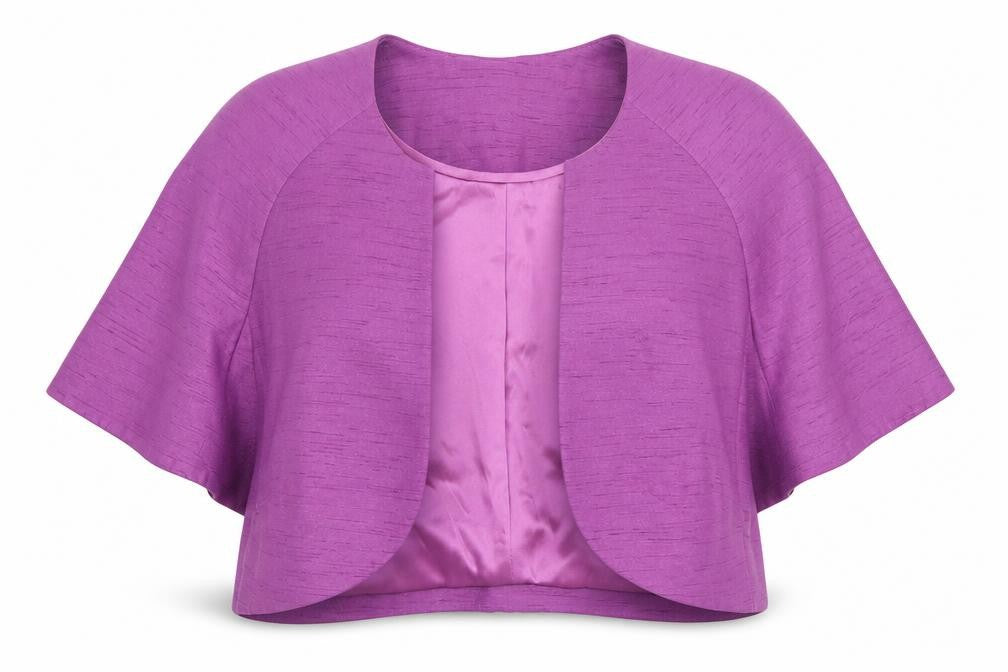 Jacques Vert Women's Purple Cape Short Sleeve Crop