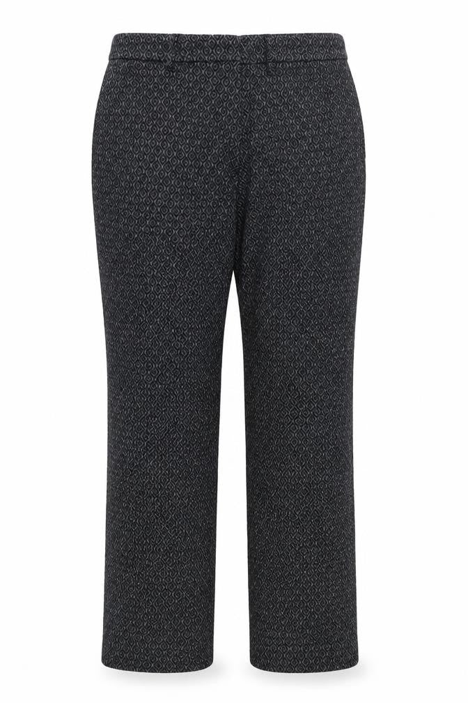 H&M Women's Black Geometric Print Trousers Size 12