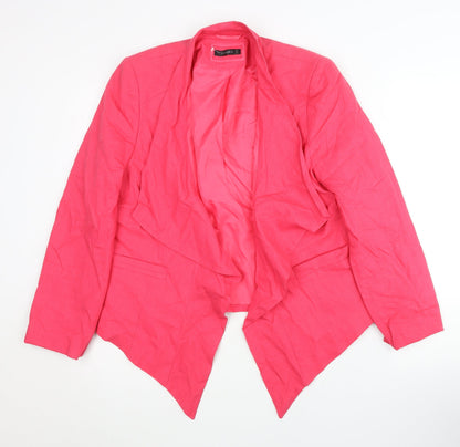 Additional front view of Dunnes Women’s Pink Blazer, size UK 16, Linen Blend