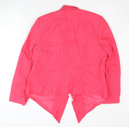 Back view of Dunnes Women’s Pink Blazer, size UK 16, Linen Blend