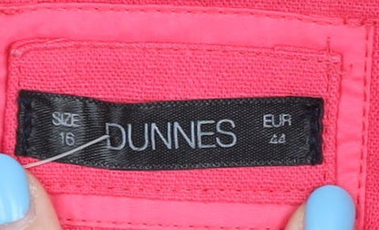 Brand and care label for Dunnes Women’s Pink Blazer, size UK 16, Linen Blend