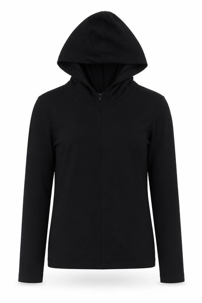 Zara Women Black Hoodie, Size 2, Lightweight, Casual