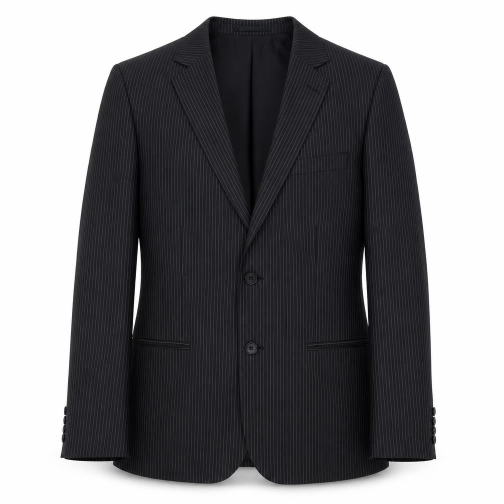 H&M Men's Black Striped Blazer, Size M, Regular Fit
