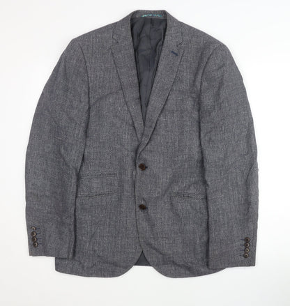 Additional front view of Next Men's Grey Blazer 38 Regular Single-Breasted
