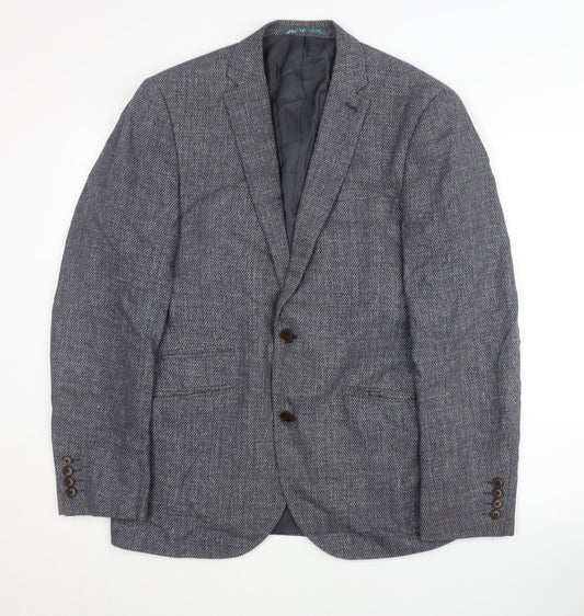 Next Men's Grey Blazer 38 Regular Single-Breasted