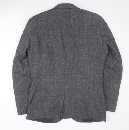 Back view of Next Men's Grey Blazer 38 Regular Single-Breasted