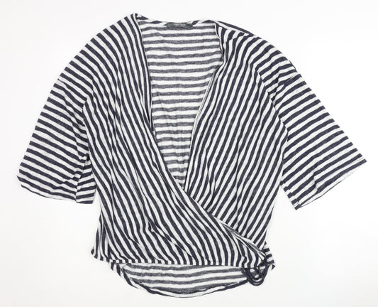 Coin 1804 Women's Black Stripe Wrap Jumper XL