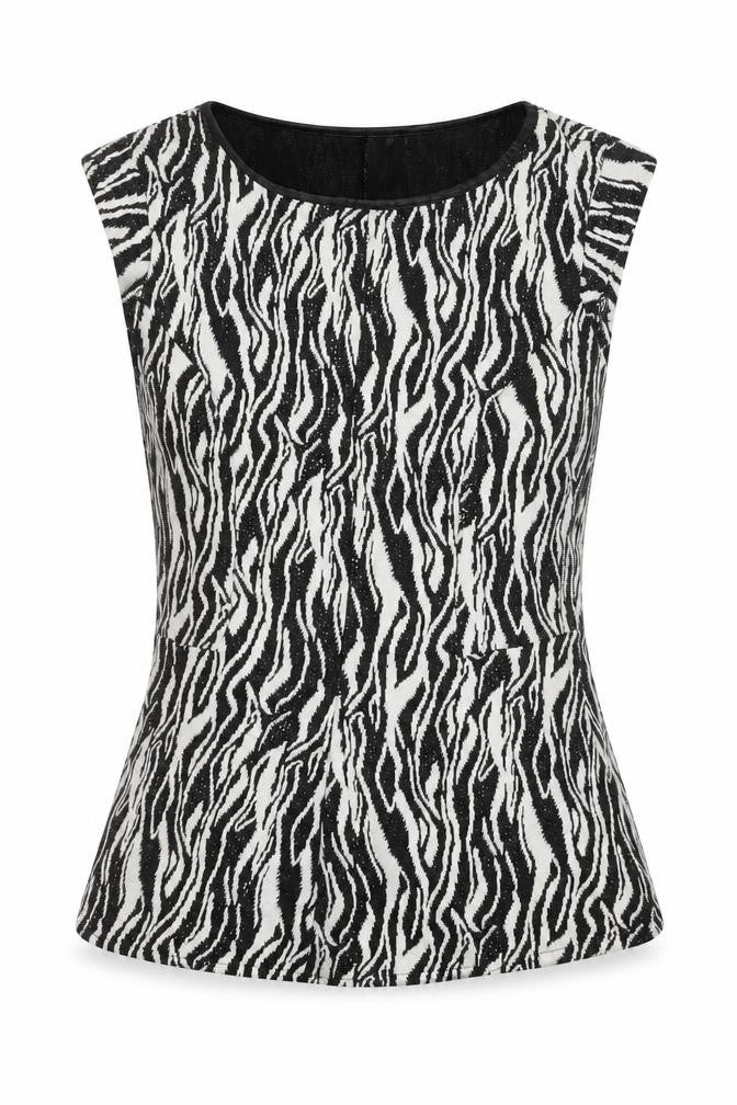 Oasis Women's Zebra Print Sleeveless Blouse Size S