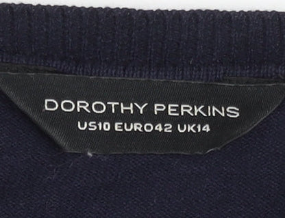 Dorothy Perkins Women's Blue Open Front Cardigan Size 14