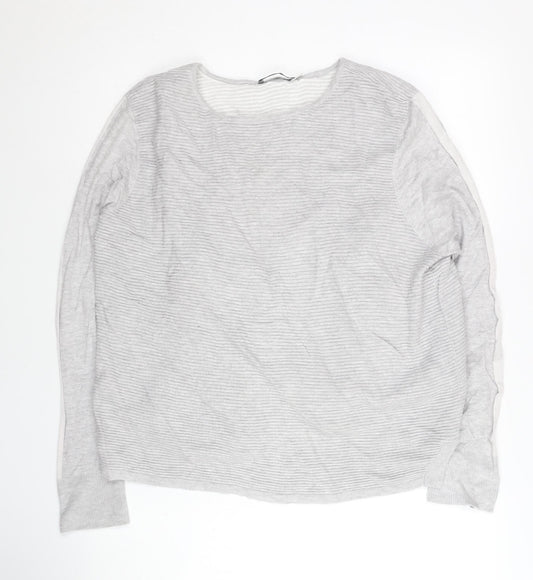 Mint Velvet Women's Grey Striped Cardigan Size 16