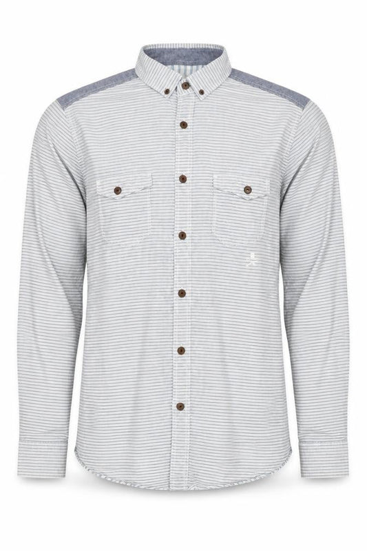 Label Lab Men's Blue Striped Button-Up Shirt M