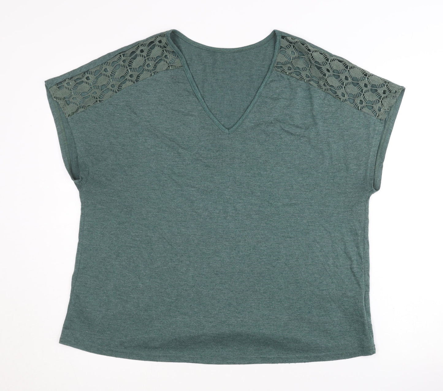 Emery Rose Women's Green XL V-Neck T-Shirt