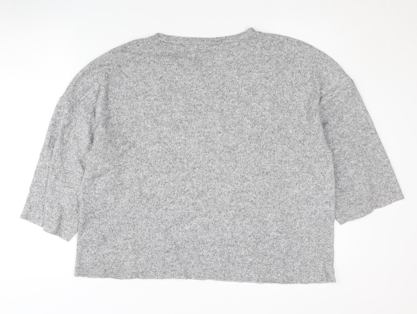 Zara Women's Grey Beaded Pullover Jumper Size 12