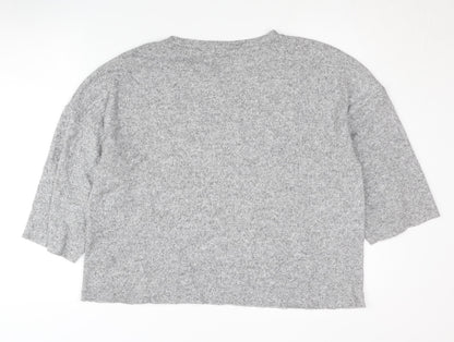 Zara Women's Grey Beaded Pullover Jumper Size 12