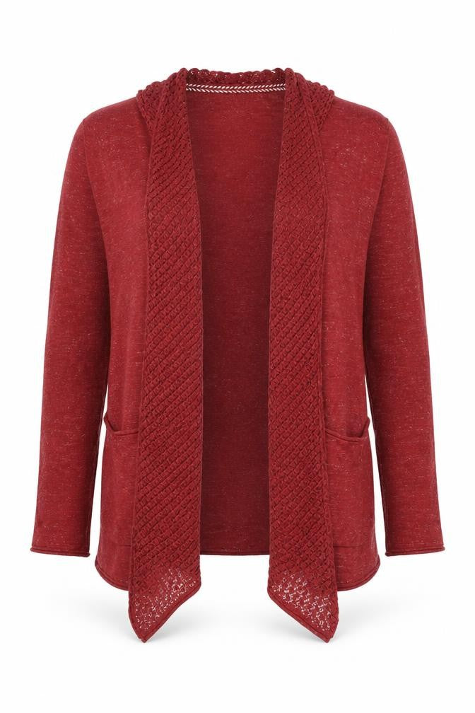 Fat Face Women's Red Open Front Cardigan Size 14