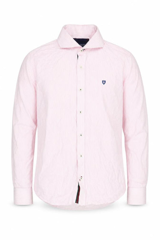 Alvaro Moreno Men's Pink Striped Slim Shirt Size 39