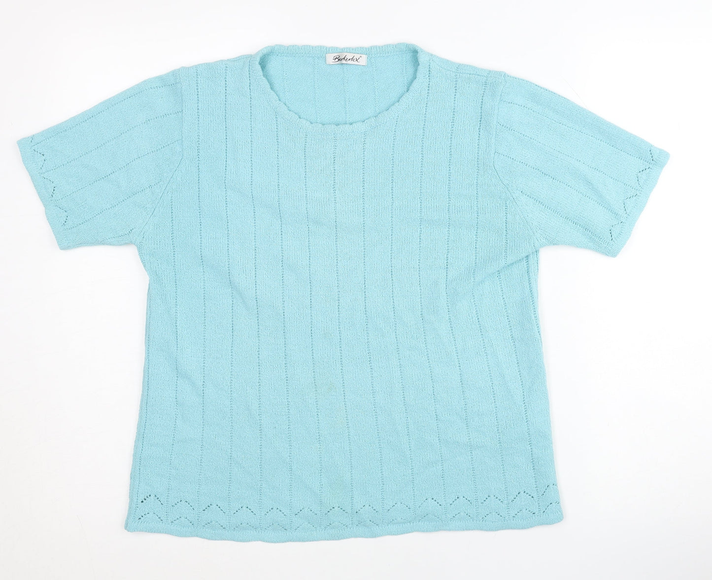Berkertex Women's Blue Crew Neck Jumper Size 14