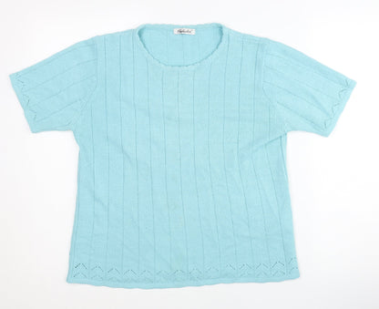 Additional front view of Berkertex Women's Blue Crew Neck Jumper, size 14