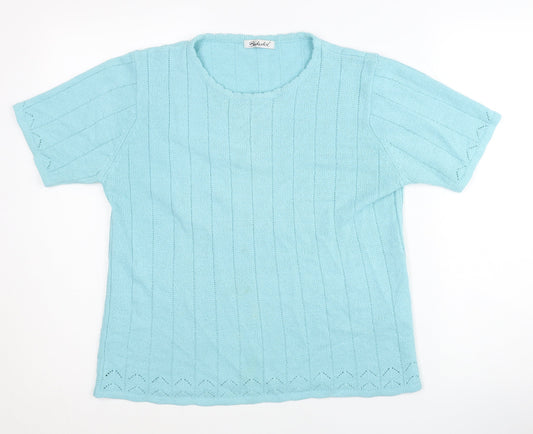Berkertex Women's Blue Crew Neck Jumper Size 14