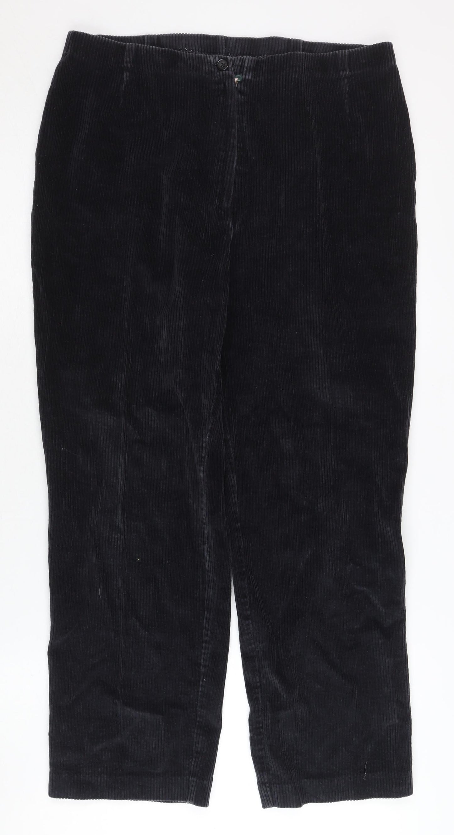 Slimma Women’s Black Straight Corduroy Trousers