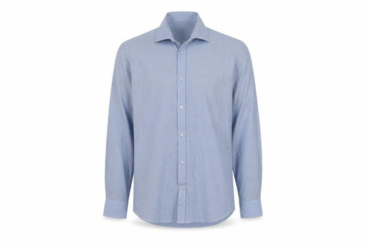 Elegant Men's Blue Striped Formal Dress Shirt L