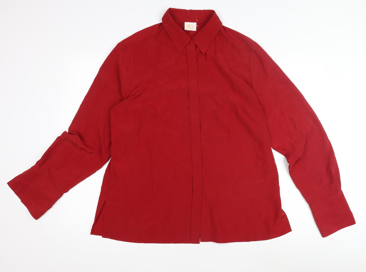 Country Casuals Women's Red Button-Up Shirt Size 16