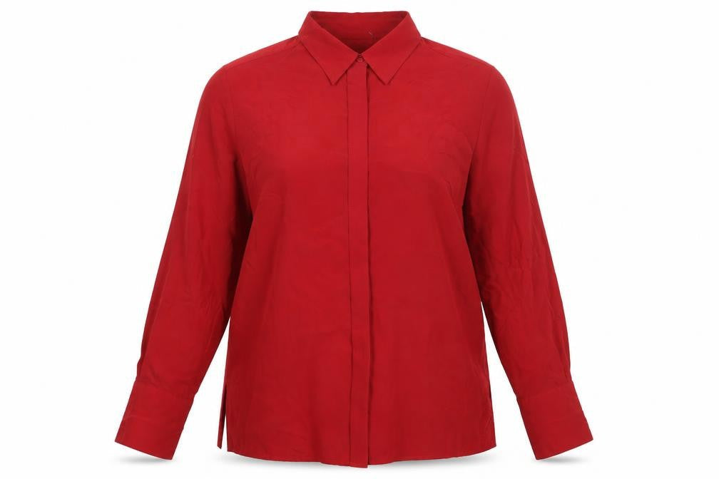 Country Casuals Women's Red Button-Up Shirt Size 16