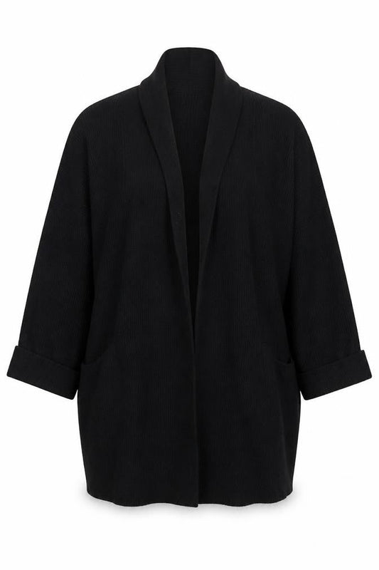 Front view of Jack Wills Women's Black Open Front Cardigan, size 14