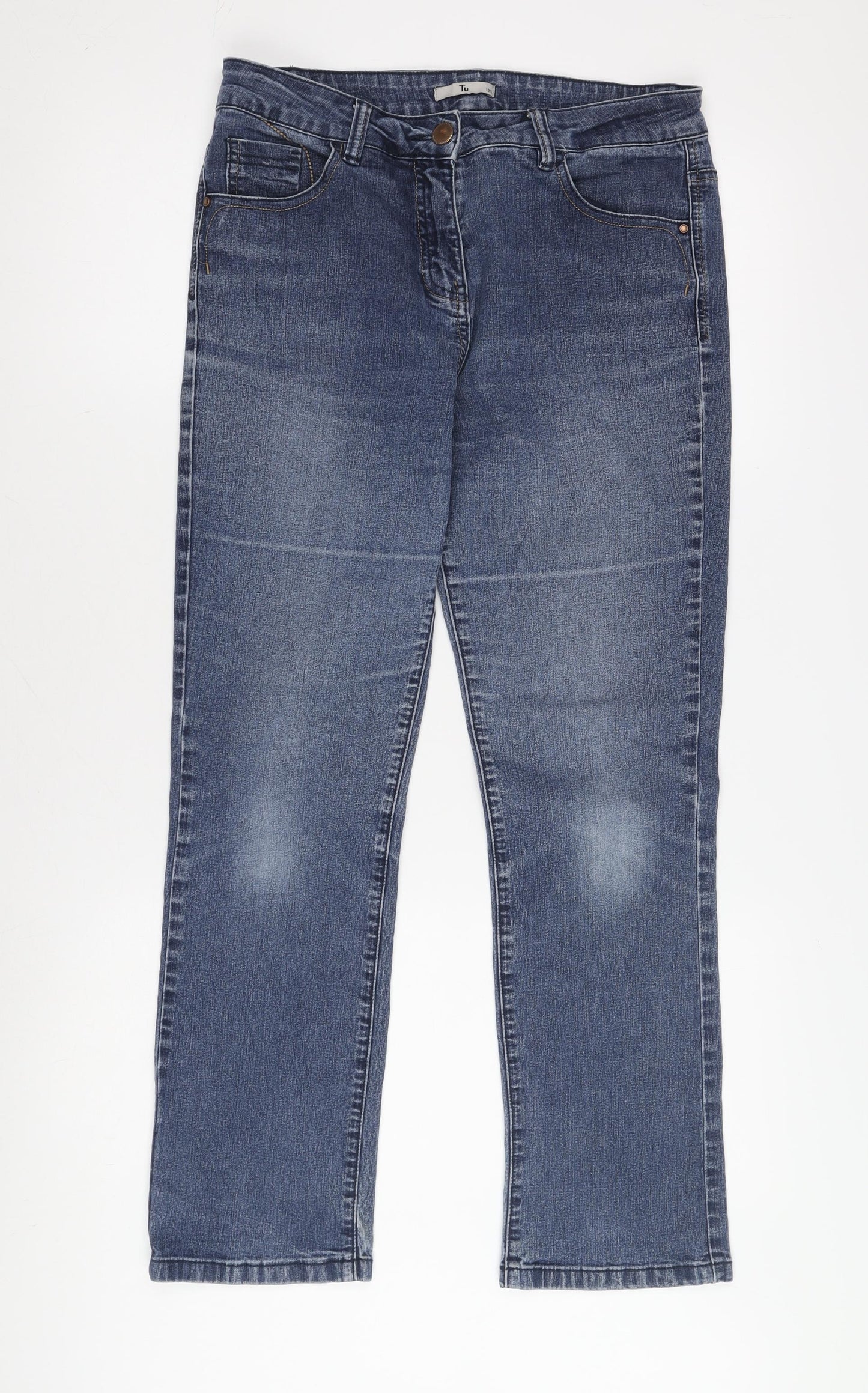 Tu Women's Blue Straight Jeans Size 12 Slim