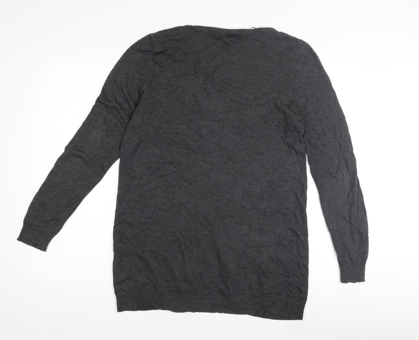 Monsoon Womens Grey Cardigan Size 12, Knit, Long Sleeve