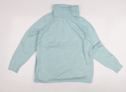 F&F Women's Blue High Neck Pullover Jumper - M