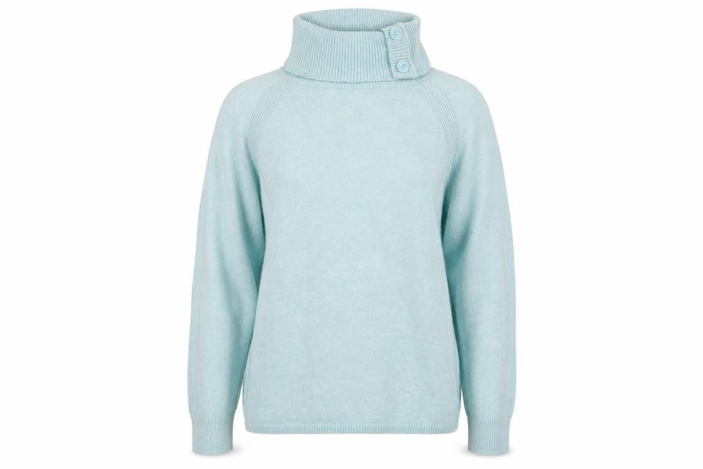 F&F Women's Blue High Neck Pullover Jumper - M