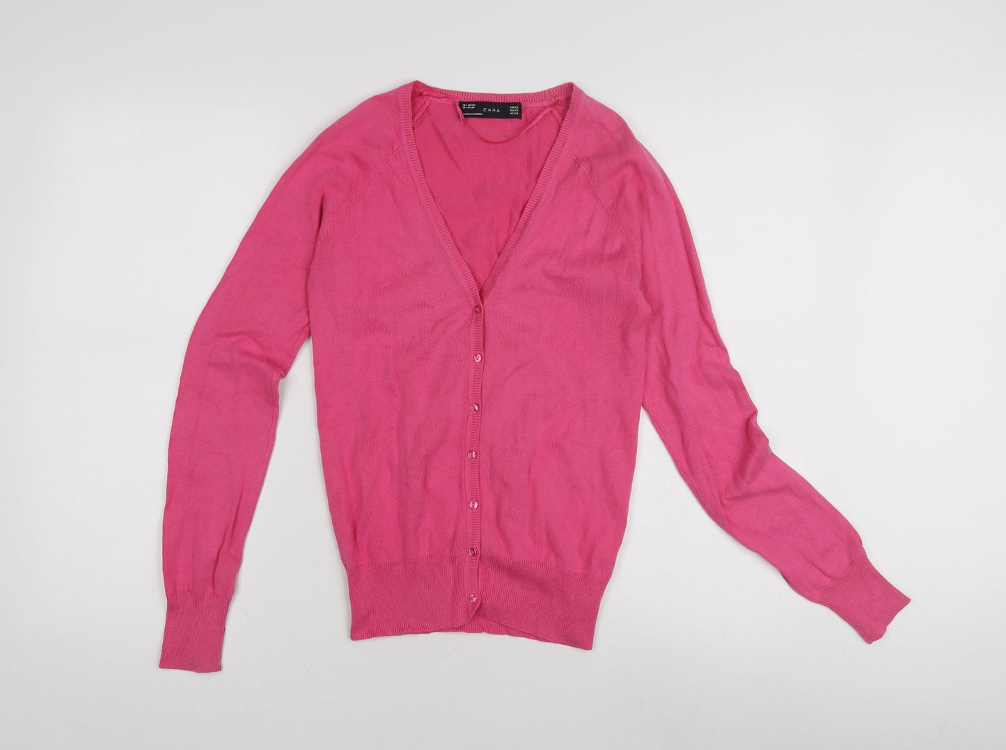 Zara Women's Pink Cardigan, Small, V-Neck, Buttoned