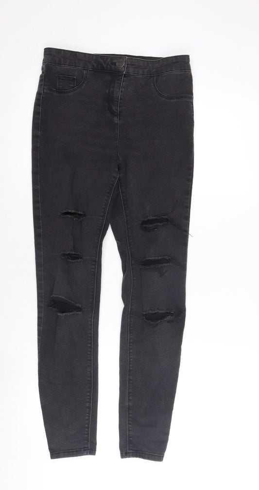Denim Women's Black Distressed Skinny Jeans Size 10