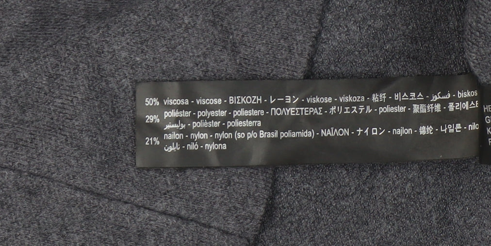 Zara Women's Grey Pullover Jumper, Size 10, Chain Accent