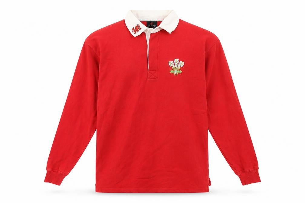 Manav Men's Red Long Sleeve Polo Shirt S