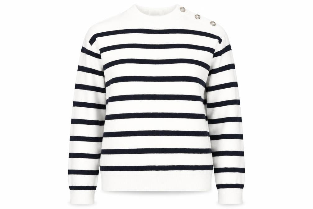 Marks & Spencer Women's Ivory Striped Pullover Jumper, Size S