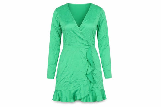 Missguided Women's Green Wrap Dress Size 8