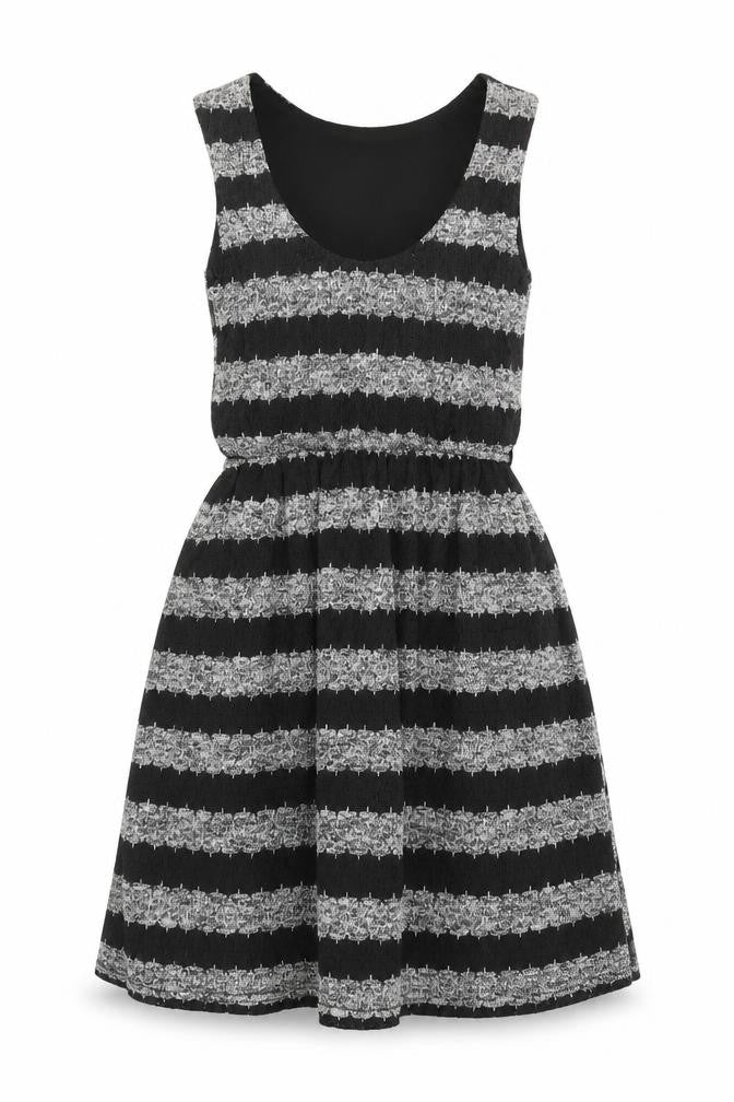 Atmosphere Women's Black Striped Skater Dress Size 10