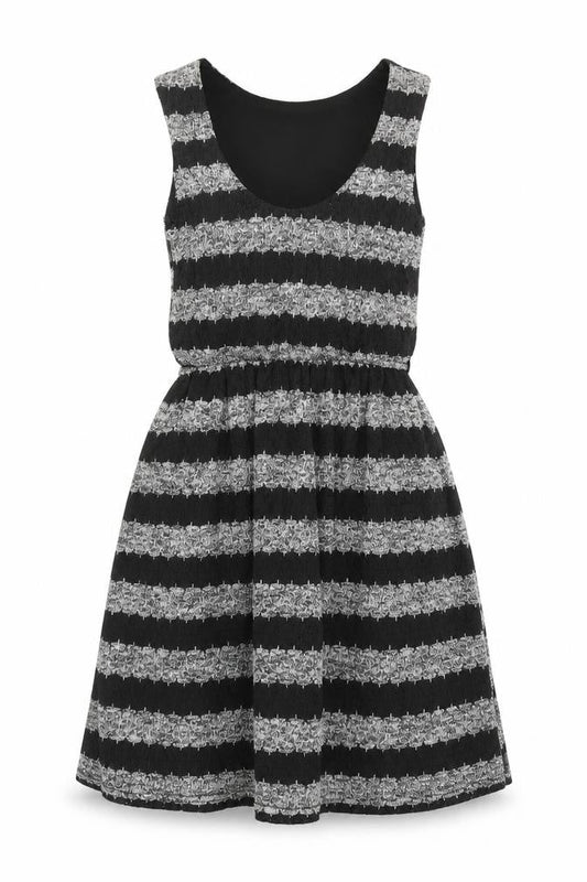 Atmosphere Women's Black Striped Skater Dress Size 10