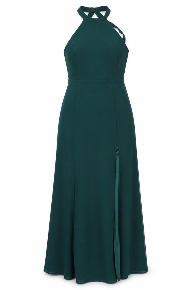 SHEIN Green Women's Halter Long Dress M