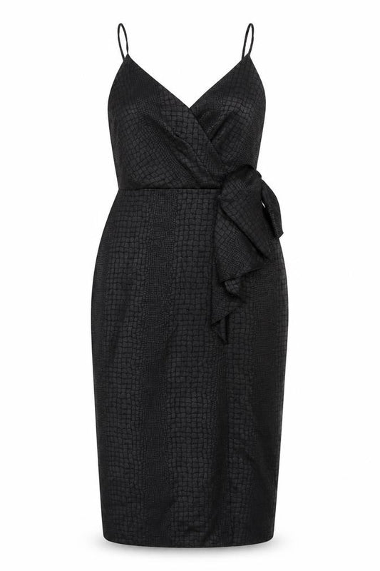 New Look Women's Black Wrap Midi Dress Size 12
