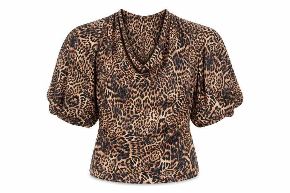 Marks & Spencer Women's Brown Animal Print One Shoulder Top